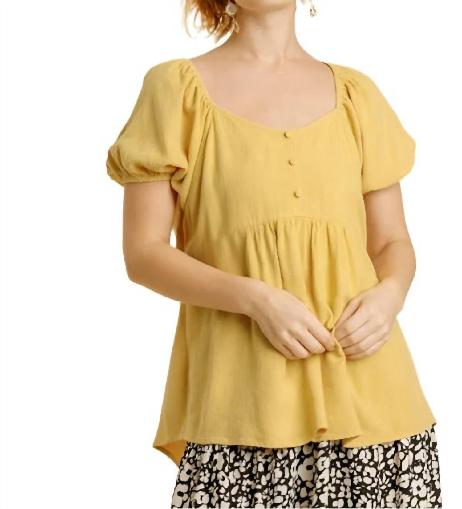 Топ Sweetheart Babydoll в медовом цвете Umgee, Honey
Топ Sweetheart Babydoll в медовом цвете Umgee, Honey