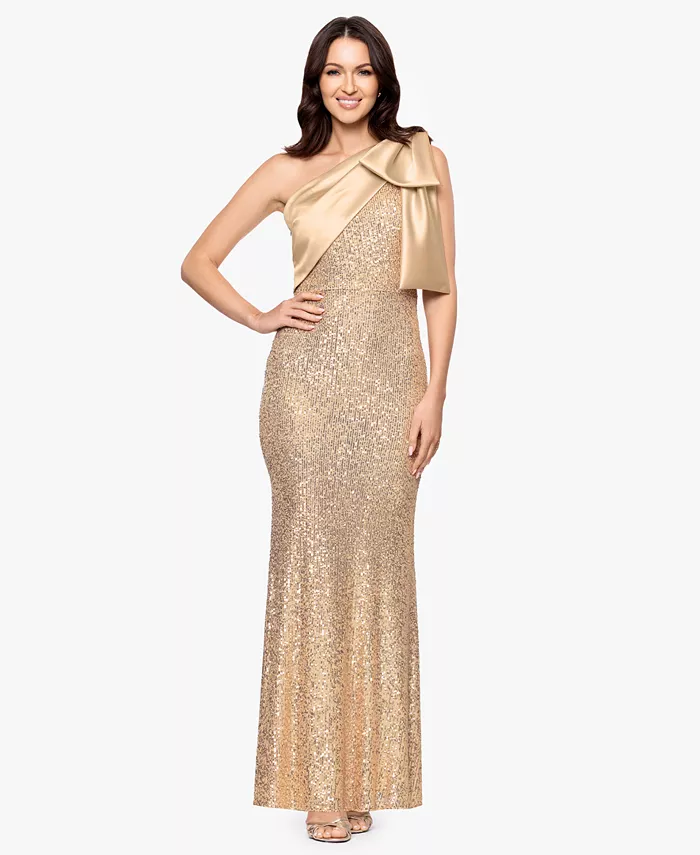 Женское платье на одно плечо с пайетками Betsy & Adam, золотой
Женское платье на одно плечо с пайетками Betsy & Adam, золотой