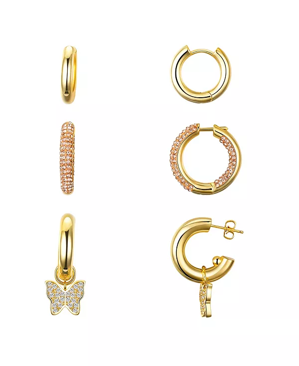 Комплект колец с подвесками в виде бабочки из кубического циркония Unwritten, gold
Комплект колец с подвесками в виде бабочки из кубического циркония Unwritten, gold