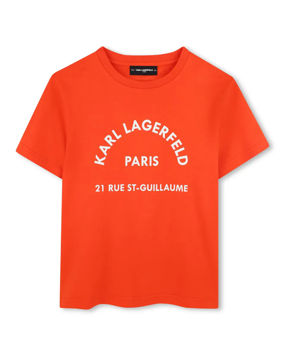 Футболка для мальчика из хлопка с короткими рукавами Karl Lagerfeld Kids, оранжевый
Футболка для мальчика из хлопка с короткими рукавами Karl Lagerfeld Kids, оранжевый