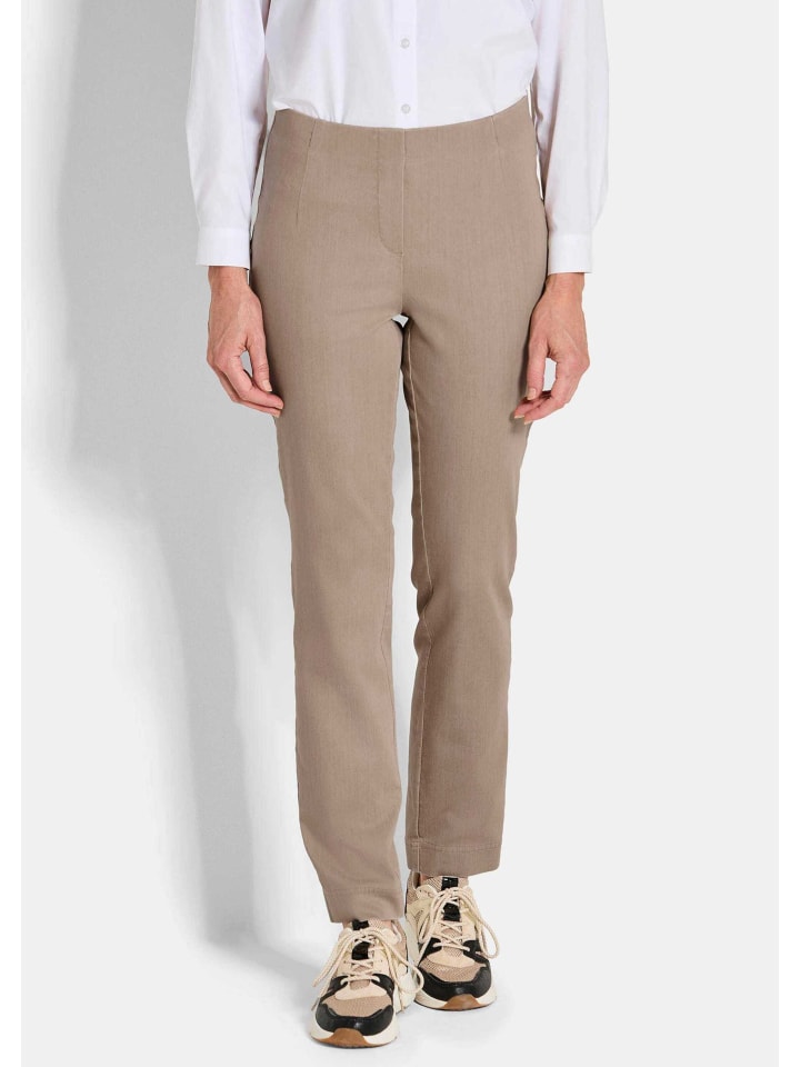 GOLDNER Узкие трикотажные брюки с застежкой на резинке, бежевого цвета
GOLDNER Узкие трикотажные брюки с застежкой на резинке, бежевого цвета