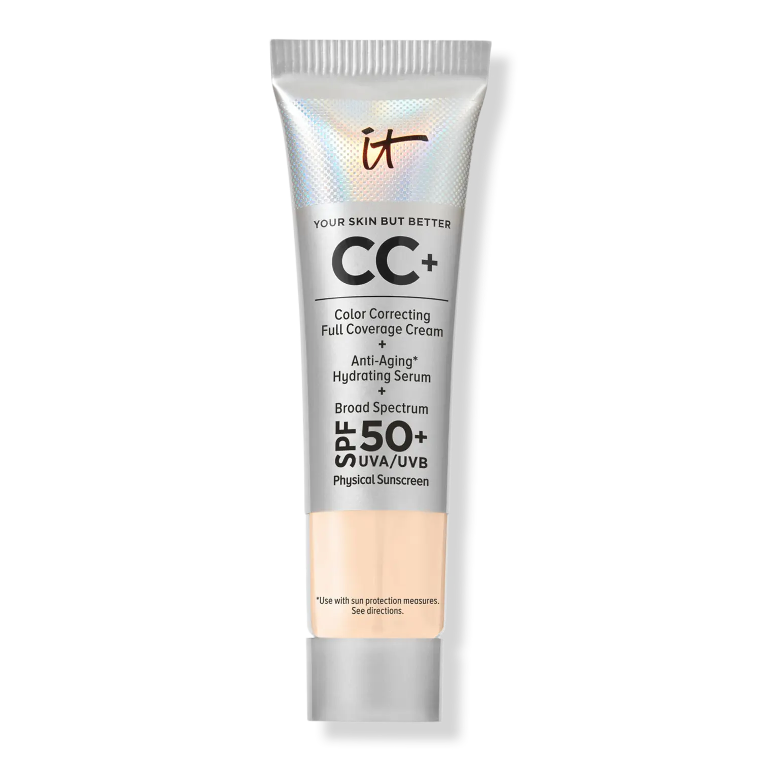 Мини-CC+ крем с SPF 50+ IT Cosmetics, Fair Warm (very fair warm with golden undertones)
Мини-CC+ крем с SPF 50+ IT Cosmetics, Fair Warm (very fair warm with golden undertones)