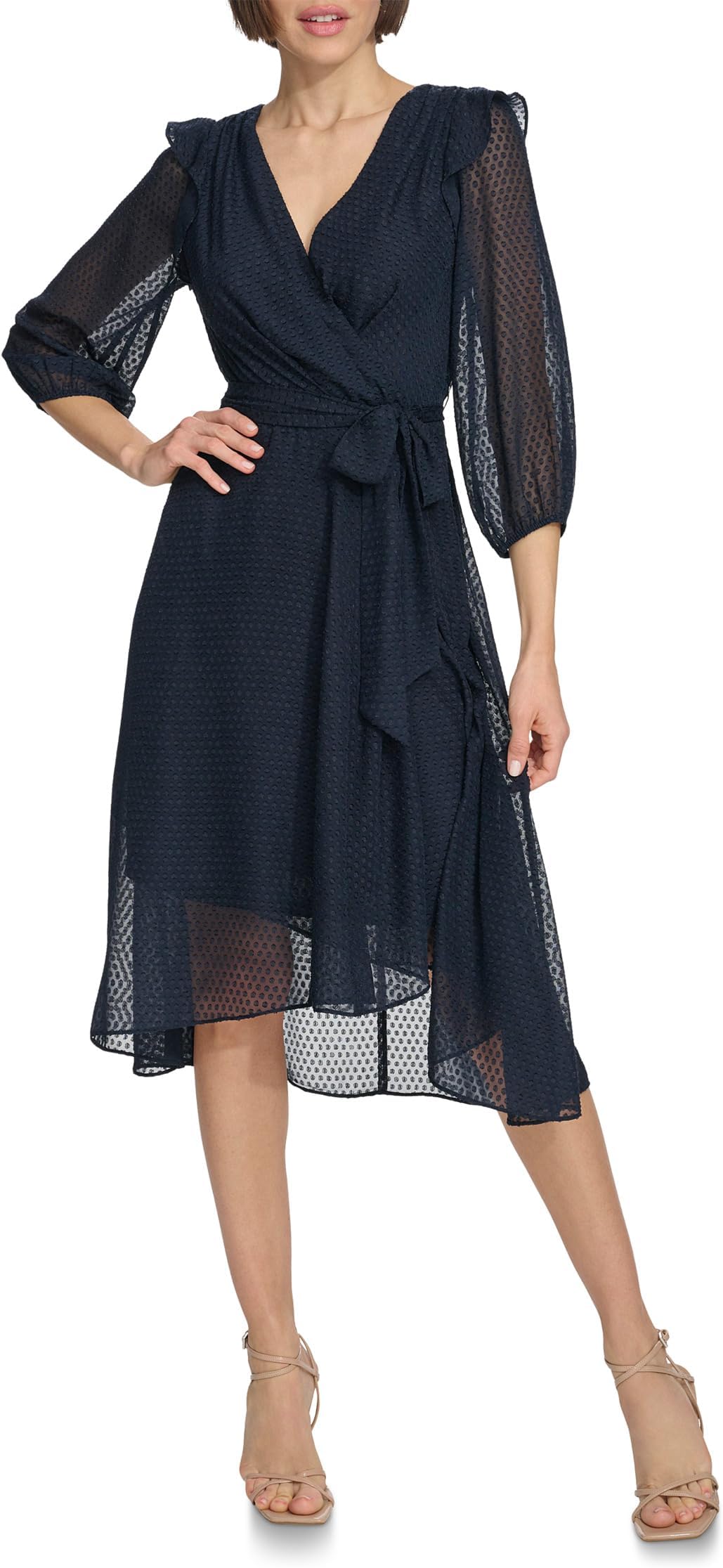 Платье Tommy Hilfiger Dot Faux Wrap Dress, цвет Sky Captain 
Платье Tommy Hilfiger Dot Faux Wrap Dress, цвет Sky Captain
