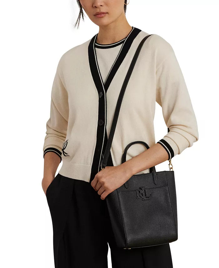 Маленькая сумка-тоут Cameryn из шагреневой кожи Lauren Ralph Lauren, черный 
Маленькая сумка-тоут Cameryn из шагреневой кожи Lauren Ralph Lauren, черный