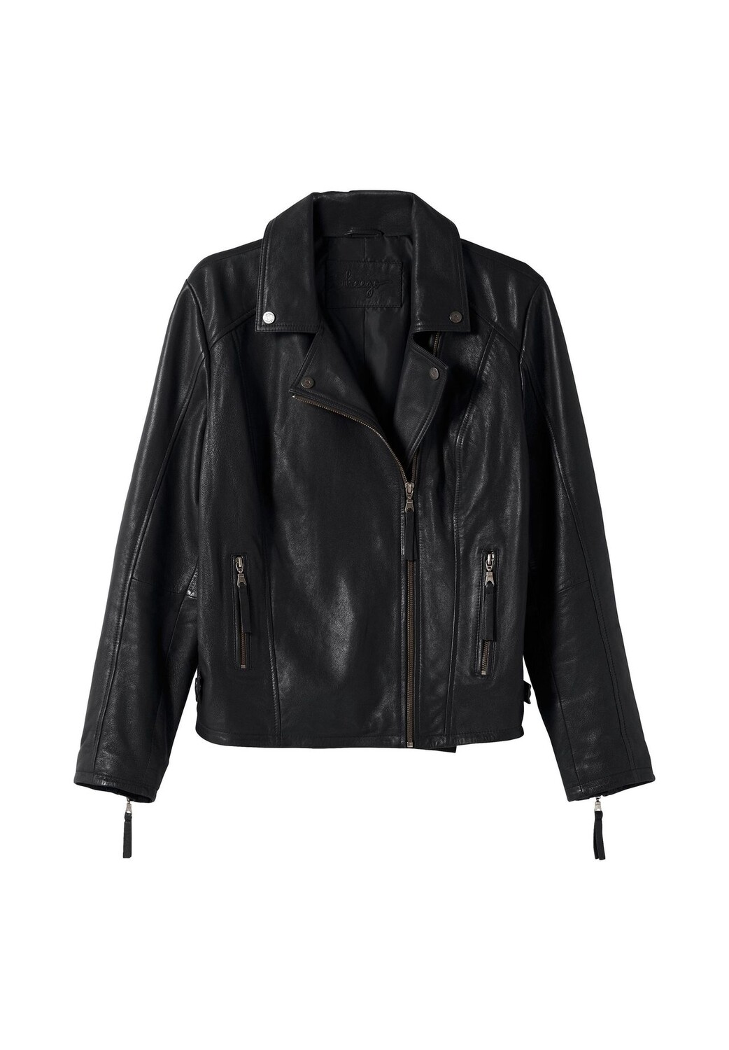 Байкерская куртка из ягненка наппа, байкерский стиль sheego, черный
Байкерская куртка из ягненка наппа, байкерский стиль sheego, черный