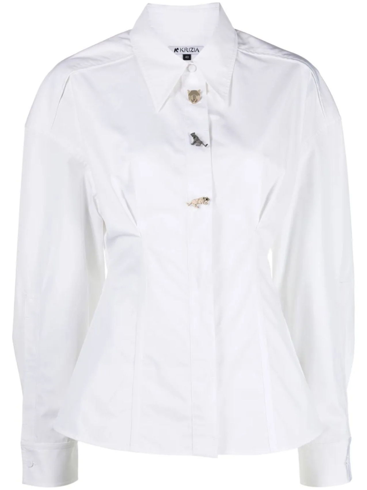 Рубашка с контрастными пуговицами Krizia, белый 
Рубашка с контрастными пуговицами Krizia, белый