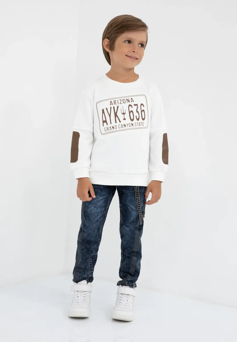 Gulliver Комфортные джинсы, со съемной цепочкой, синий 
Gulliver Комфортные джинсы, со съемной цепочкой, синий