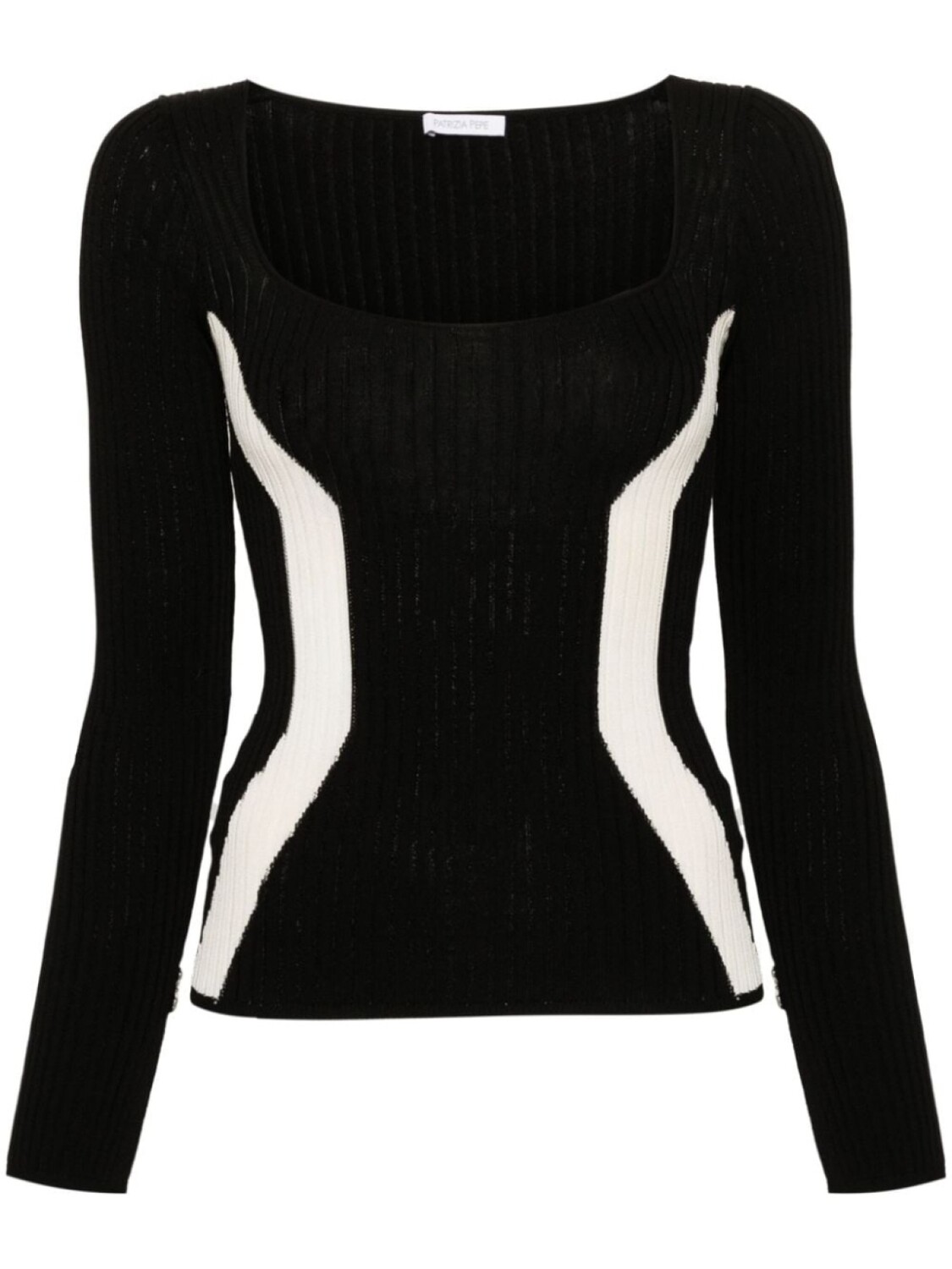 Patrizia Pepe джемпер с квадратным вырезом в рубчик, черный
Patrizia Pepe джемпер с квадратным вырезом в рубчик, черный
