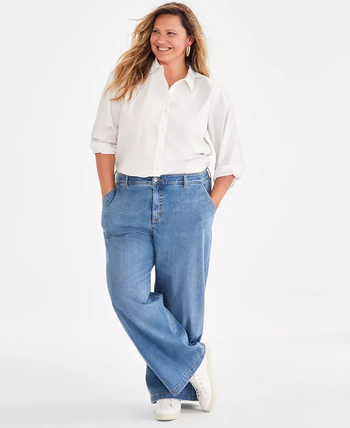 Женские джинсы с высокой талией и широкими штанинами, размер 2-28W Style & Co
Женские джинсы с высокой талией и широкими штанинами, размер 2-28W Style & Co