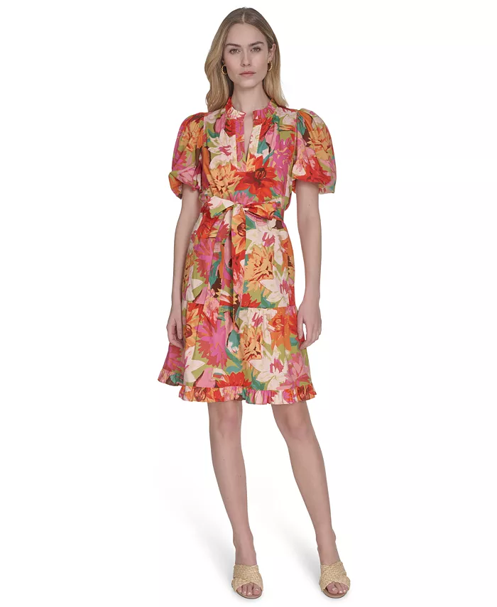 Маленькое хлопковое платье с цветочным принтом и пышными рукавами Vince Camuto, оранжевый
Маленькое хлопковое платье с цветочным принтом и пышными рукавами Vince Camuto, оранжевый