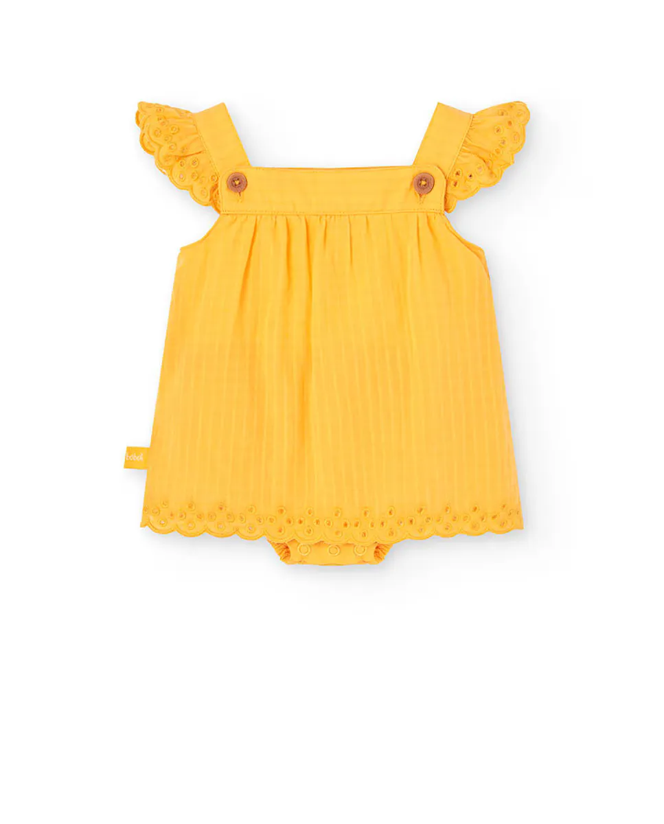 Платье для девочки из хлопка с оборками Boboli, горчичный
Платье для девочки из хлопка с оборками Boboli, горчичный