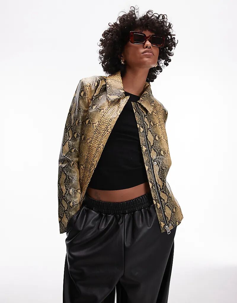 Куртка из искусственной кожи змеи с центральной молнией спереди желтого цвета Topshop, Желтый, Куртка из искусственной кожи змеи с центральной молнией спереди желтого цвета Topshop
Куртка из искусственной кожи змеи с центральной молнией спереди желтого цвета Topshop, Желтый, Куртка из искусственной кожи змеи с центральной молнией спереди желтого цвета Topshop