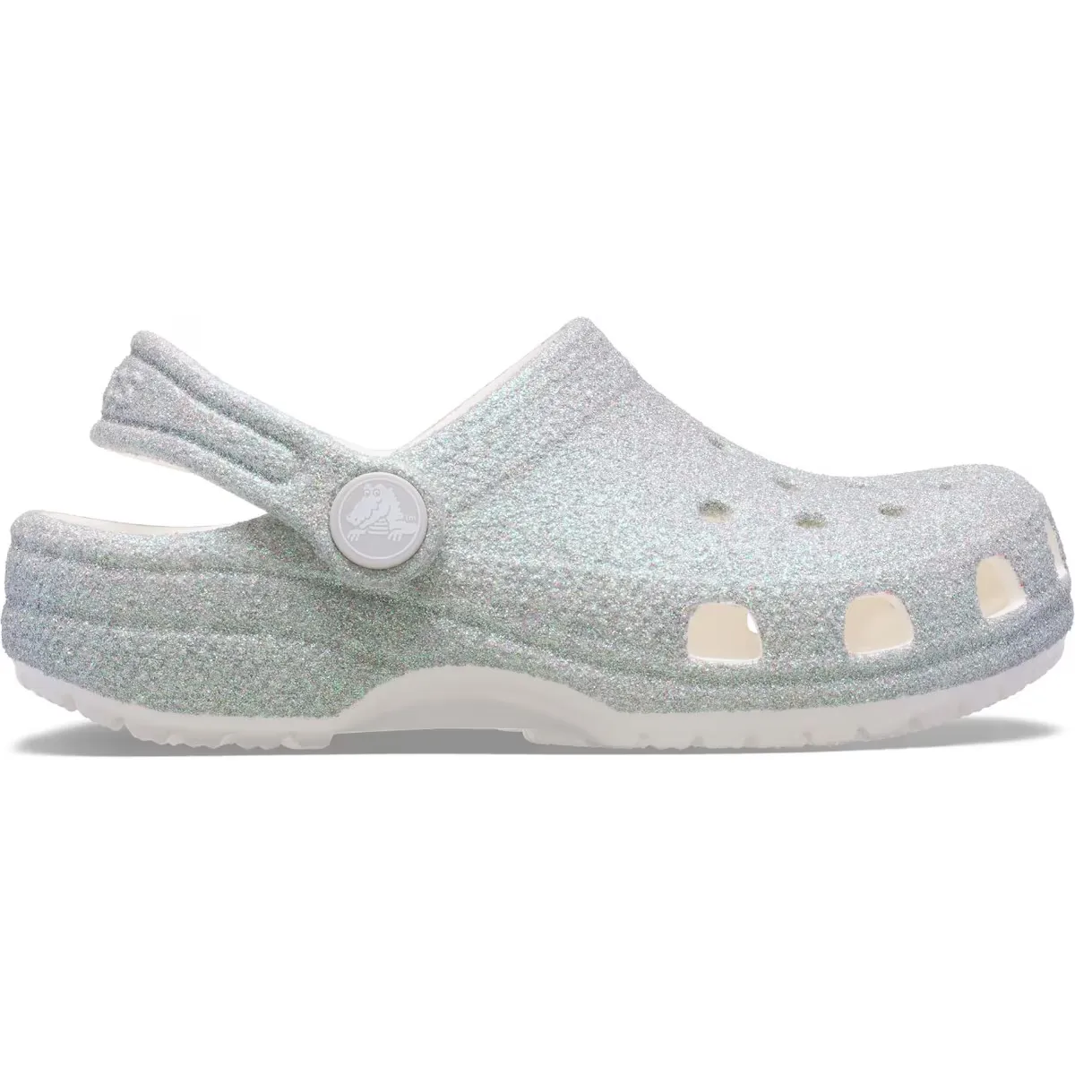 Классические переливающиеся сабо с блестками T Crocs Детские сабо, белый
Классические переливающиеся сабо с блестками T Crocs Детские сабо, белый