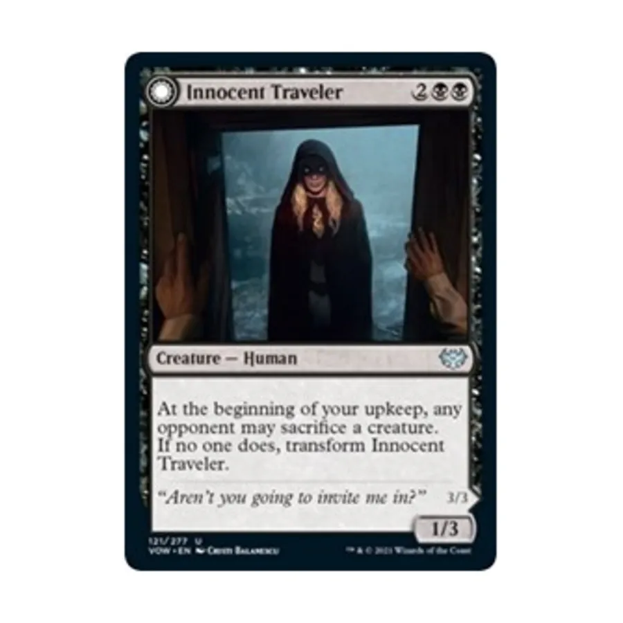 CCG Невинный путешественник (U), MTG - Innistrad: Crimson Vow
CCG Невинный путешественник (U), MTG - Innistrad: Crimson Vow