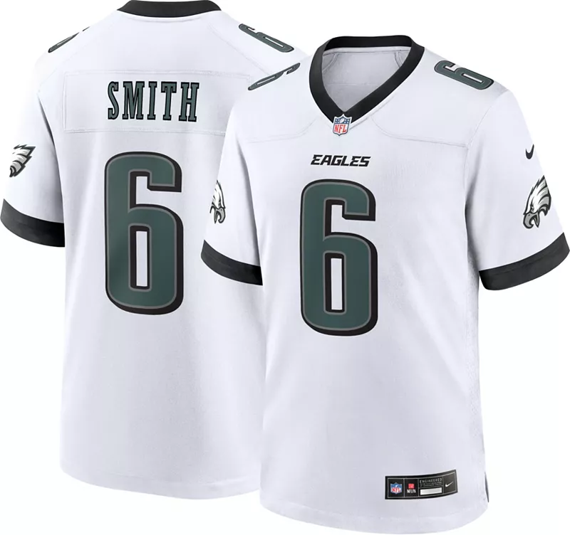 Мужская белая игровая майка Nike Philadelphia Eagles DeVonta Smith #6
Мужская белая игровая майка Nike Philadelphia Eagles DeVonta Smith #6