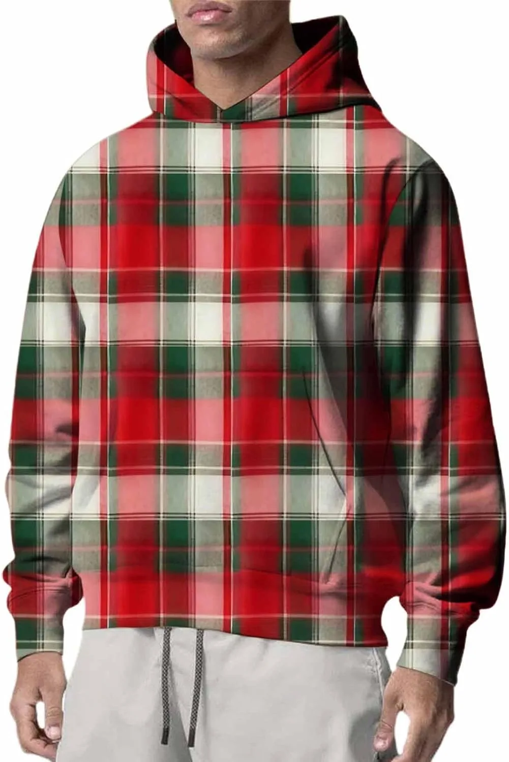 Толстовка с капюшоном в клетку для мужчин, с длинным рукавом и карманом
Толстовка с капюшоном в клетку для мужчин, с длинным рукавом и карманом