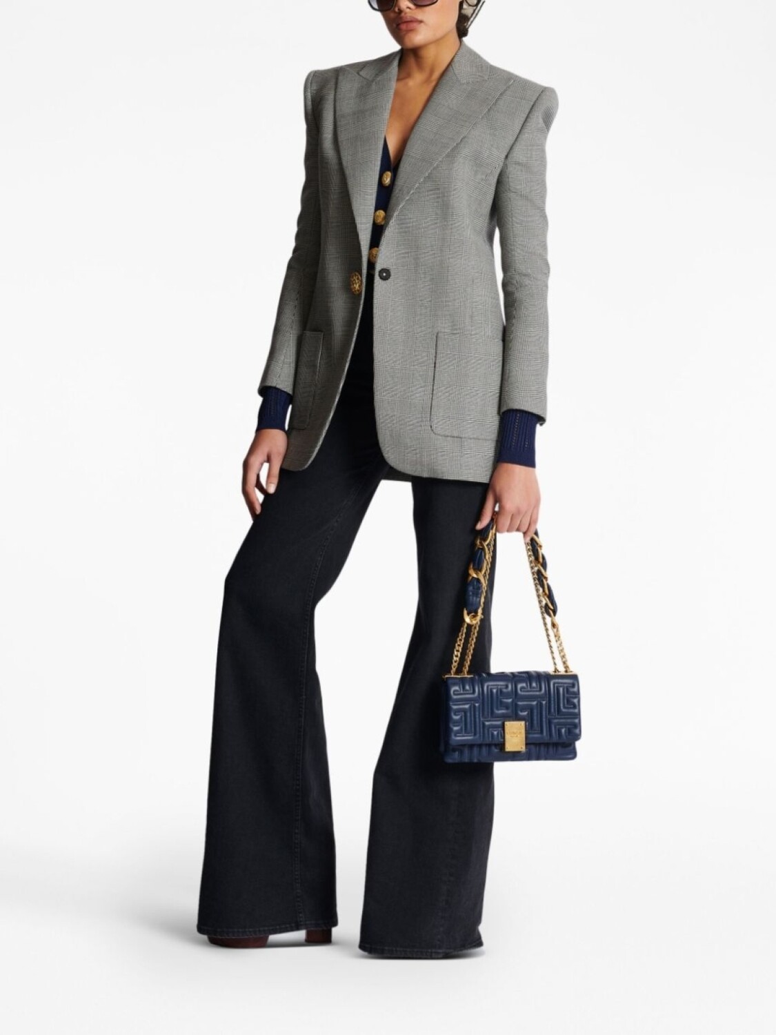 Balmain шерстяной однобортный блейзер, серый
Balmain шерстяной однобортный блейзер, серый