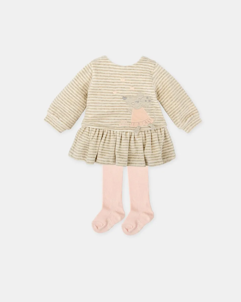 Детский комплект с платьем в стиле мышонка с лепестками и колготками Tutto Piccolo, розовый
Детский комплект с платьем в стиле мышонка с лепестками и колготками Tutto Piccolo, розовый