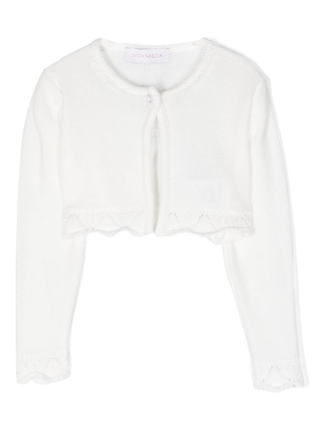Monnalisa укороченный кардиган с кружевом, белый
Monnalisa укороченный кардиган с кружевом, белый