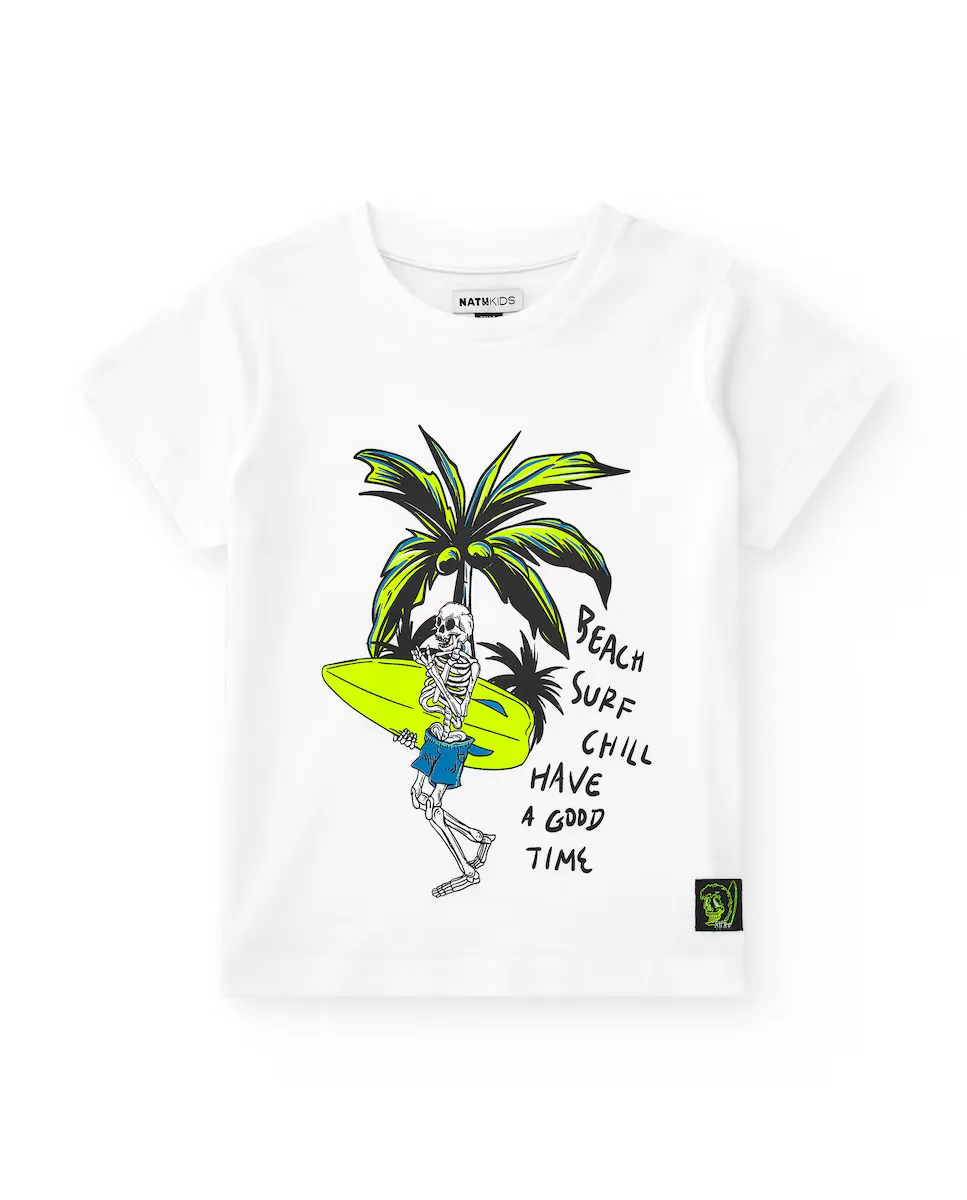 Белая футболка для мальчика с принтом скелета Tuc tuc, белый
Белая футболка для мальчика с принтом скелета Tuc tuc, белый