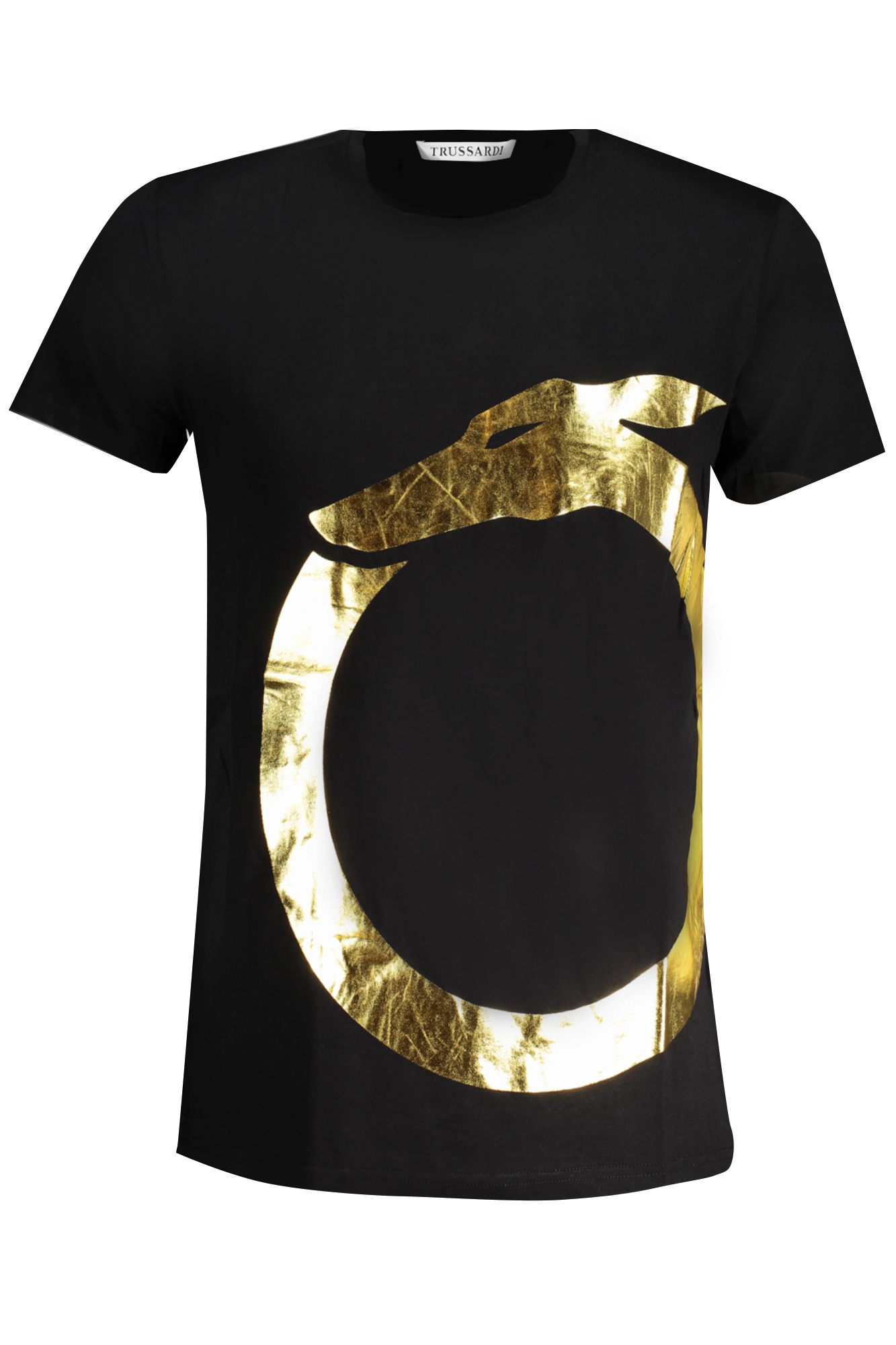 Мужская футболка Trussardi с коротким рукавом и золотым логотипом, черный
Мужская футболка Trussardi с коротким рукавом и золотым логотипом, черный