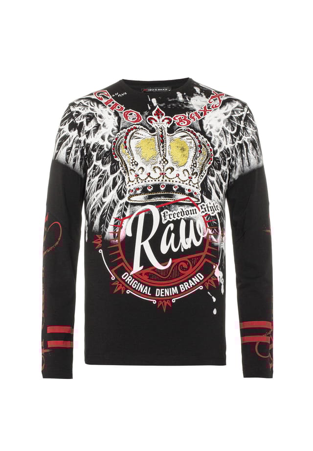 Рубашка с длинными рукавами и крупным принтом Cipo & Baxx, черный
Рубашка с длинными рукавами и крупным принтом Cipo & Baxx, черный