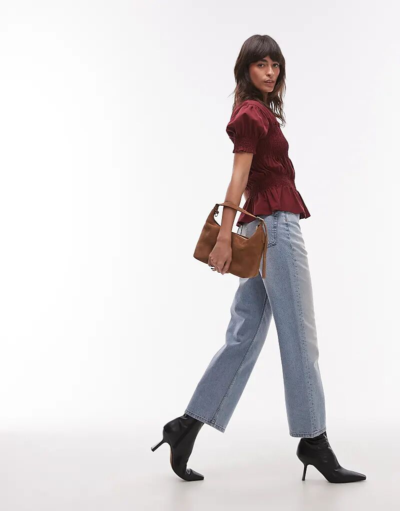 Футболка с присборенной панелью бордового цвета Topshop
Футболка с присборенной панелью бордового цвета Topshop