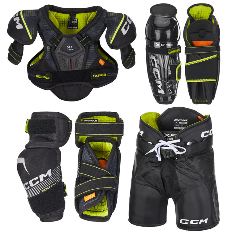CCM Tacks XF Pro комплект защиты для хоккея: нагрудник, налокотники и наколенники, перчатки, 4 предмета, детский, M (рост 102-122 см)
CCM Tacks XF Pro комплект защиты для хоккея: нагрудник, налокотники и наколенники, перчатки, 4 предмета, детский, M (рост 102-122 см)