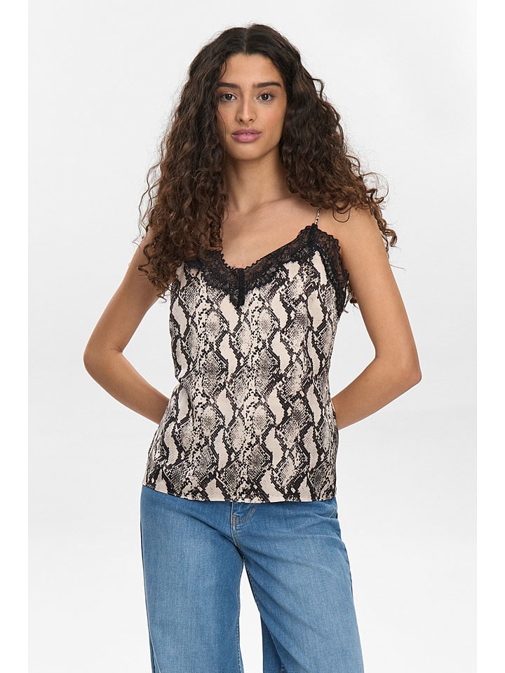 NÜMPH Топ "Нувиктория" бежево-черного цвета
NÜMPH Топ "Нувиктория" бежево-черного цвета