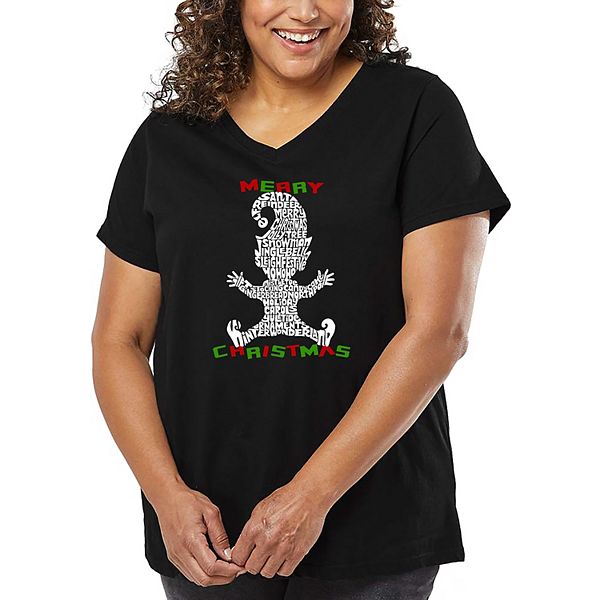 Футболка с V-вырезом и принтом Christmas elf для женщин plus size La Pop Art, Black
Футболка с V-вырезом и принтом Christmas elf для женщин plus size La Pop Art, Black