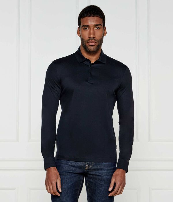 Поло мужское Boss с длинным рукавом с отливом, синий
Поло мужское Boss с длинным рукавом с отливом, синий