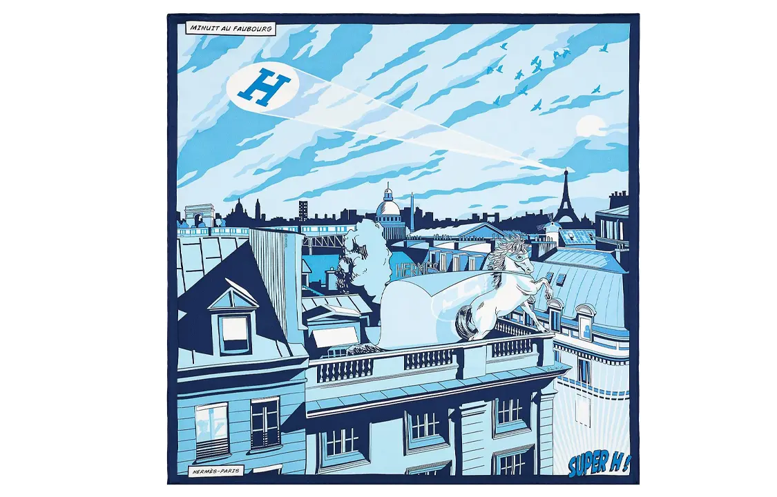 Шёлковый платок женский синий HERMES
Шёлковый платок женский синий HERMES