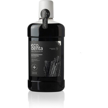 Необыкновенное отбеливание зубов, ополаскиватель для рта, без спирта, без фтора, ополаскиватель для рта от неприятного запаха изо рта, 500 мл, древесный уголь, Ecodenta