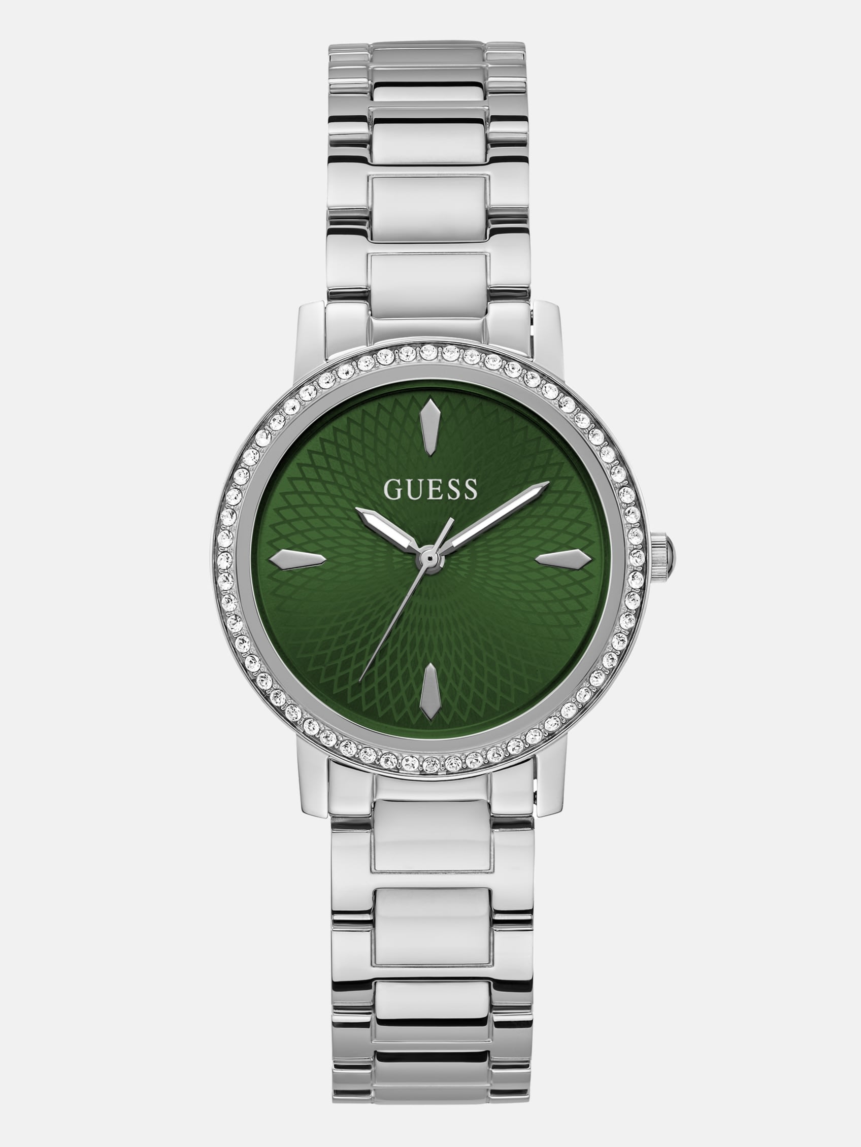 Аналоговые часы серебристо-зеленого цвета Guess Factory
Аналоговые часы серебристо-зеленого цвета Guess Factory