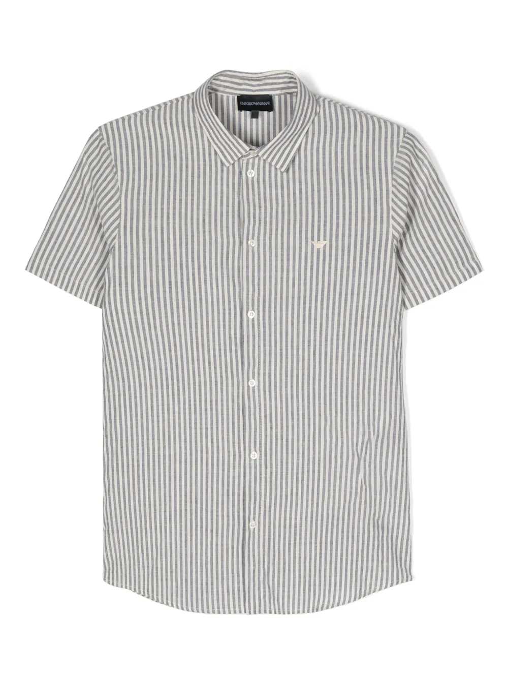 Полосатая рубашка с вышитым логотипом Emporio Armani Kids, синий
Полосатая рубашка с вышитым логотипом Emporio Armani Kids, синий