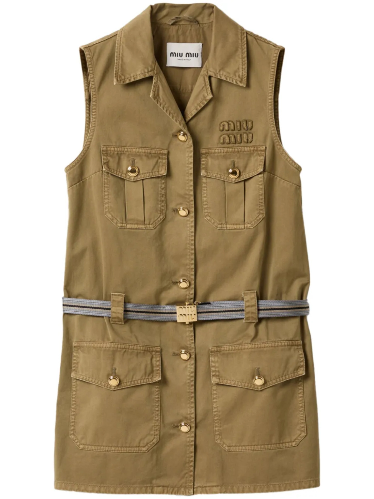 Miu Miu платье мини с поясом, зеленый
Miu Miu платье мини с поясом, зеленый