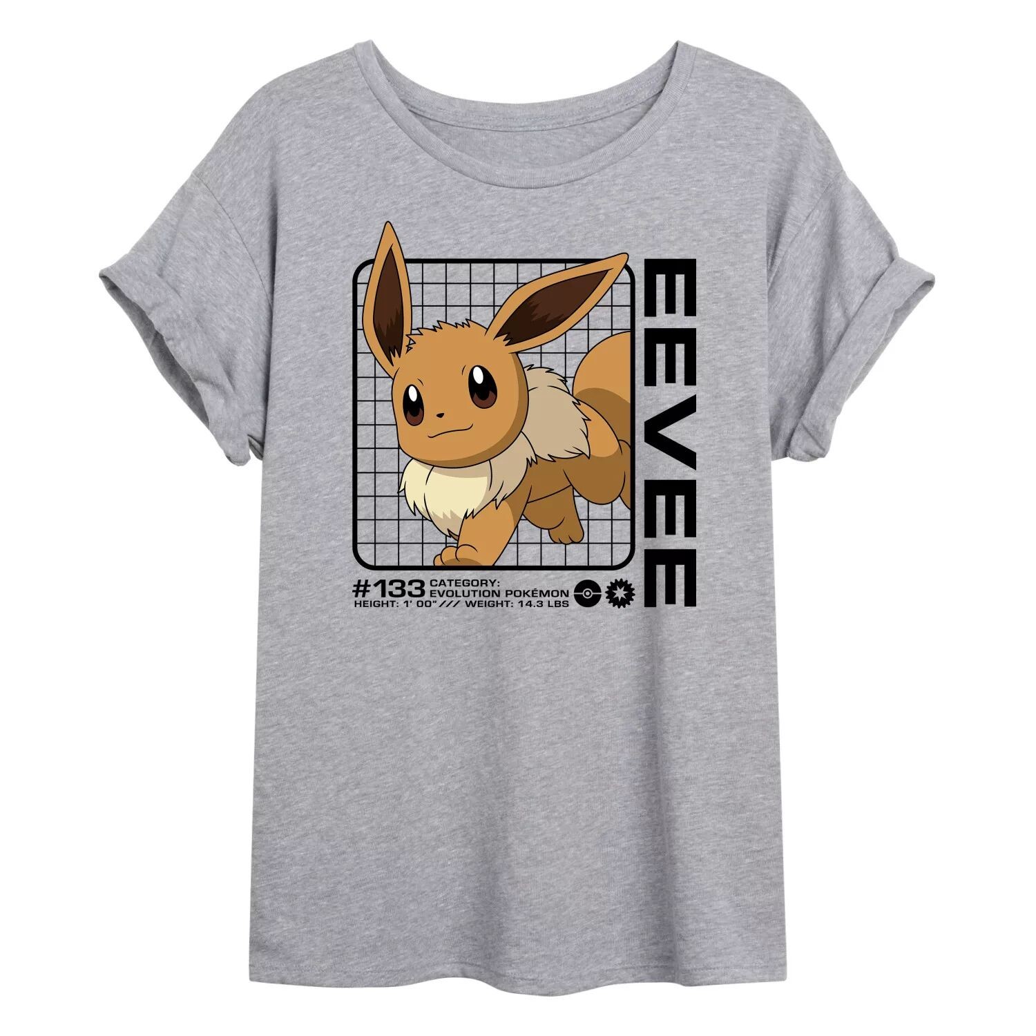 Летящая футболка Pokemon Eevee Stats для юниоров Licensed Character
Летящая футболка Pokemon Eevee Stats для юниоров Licensed Character