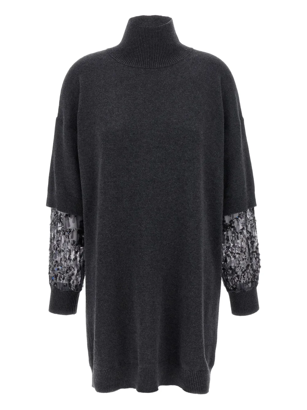 Платье мини с высоким воротником и пайетками Brunello Cucinelli, серый
Платье мини с высоким воротником и пайетками Brunello Cucinelli, серый