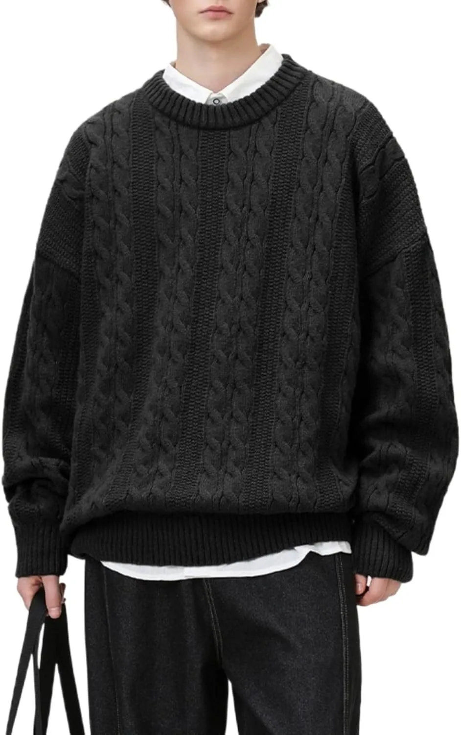 Свитер POHADON мужской оверсайз с косой вязкой в винтажном стиле
Свитер POHADON мужской оверсайз с косой вязкой в винтажном стиле