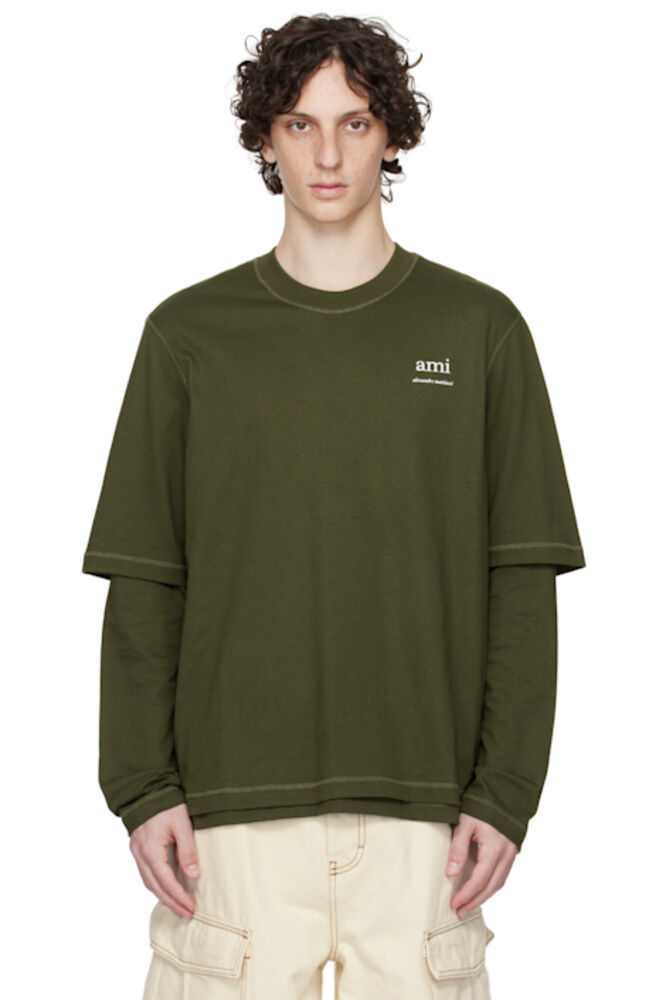 Зеленая футболка с длинными рукавами AMI Paris
Зеленая футболка с длинными рукавами AMI Paris