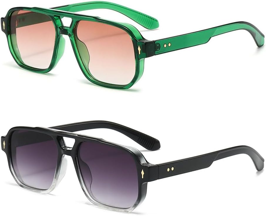 Мужские квадратные солнцезащитные очки OZPYKAE, ретро-очки с защитой UV400 и двойной перемычкой, модные прямоугольные женские солнцезащитные очки-авиаторы, Blackgrey+green
Мужские квадратные солнцезащитные очки OZPYKAE, ретро-очки с защитой UV400 и двойной перемычкой, модные прямоугольные женские солнцезащитные очки-авиаторы, Blackgrey+green