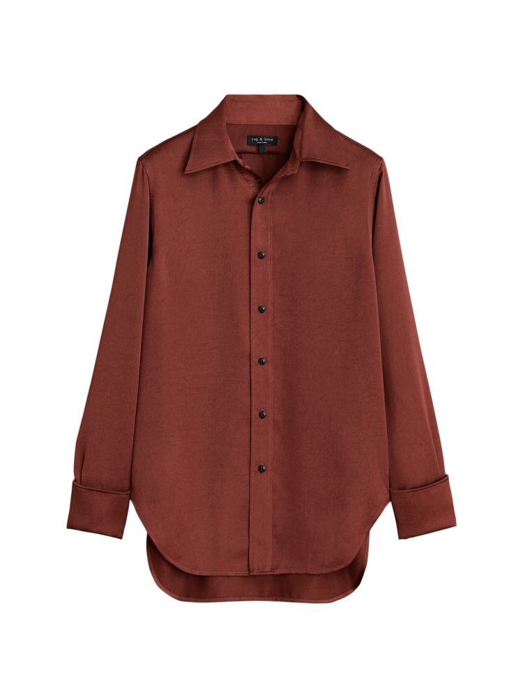 Атласная рубашка Delphine Rag & Bone, цвет Mahogany 
Атласная рубашка Delphine Rag & Bone, цвет Mahogany