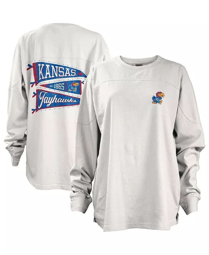 Женская белая футболка Kansas Jayhawks Pennant Stack Oversize с длинным рукавом Pressbox
Женская белая футболка Kansas Jayhawks Pennant Stack Oversize с длинным рукавом Pressbox