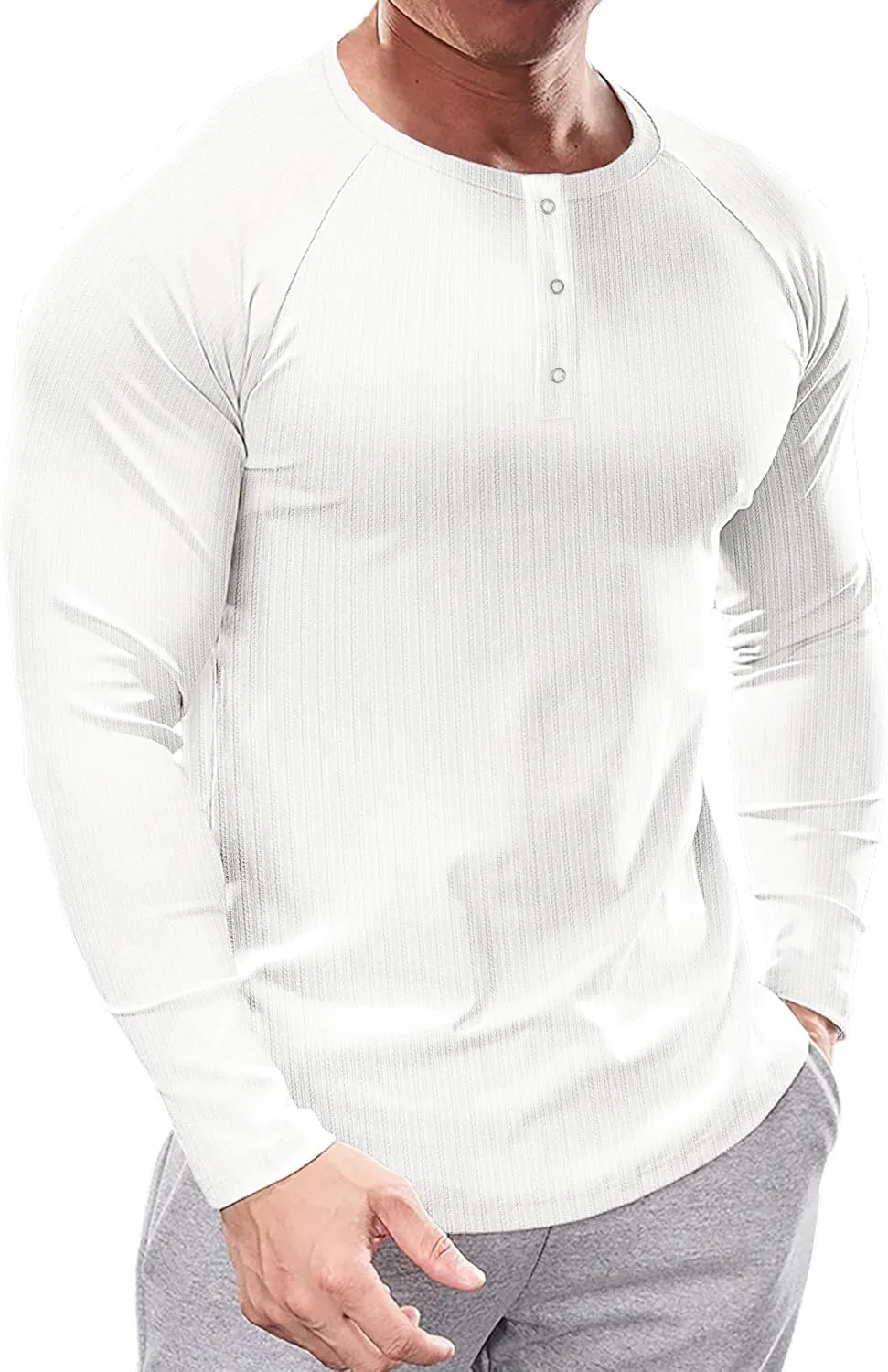 Мужская футболка Slim Fit Muscle Henley с длинным и коротким рукавом Muhshoiy
Мужская футболка Slim Fit Muscle Henley с длинным и коротким рукавом Muhshoiy