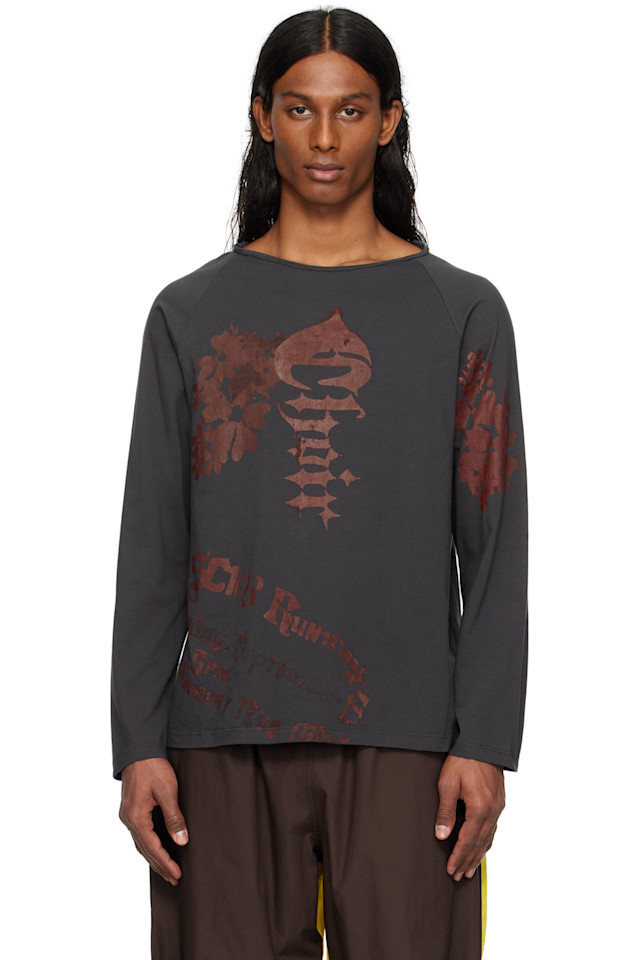 Эксклюзивная серая футболка с длинным рукавом Warf Nest от Ssense Sc103, цвет wolf
Эксклюзивная серая футболка с длинным рукавом Warf Nest от Ssense Sc103, цвет wolf