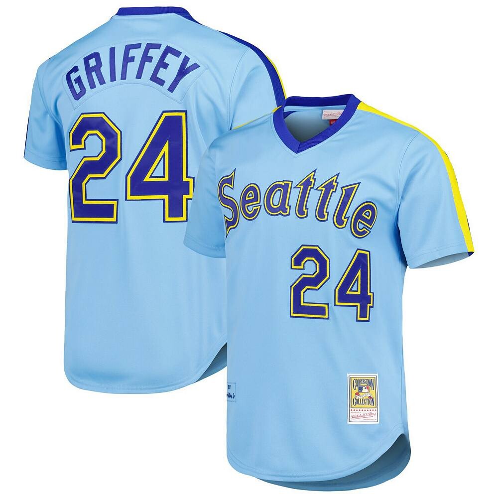 Мужской голубой аутентичный трикотаж Mitchell & Ness Ken Griffey Jr. Seattle Mariners Cooperstown Collection, цвет Mns Light
Мужской голубой аутентичный трикотаж Mitchell & Ness Ken Griffey Jr. Seattle Mariners Cooperstown Collection, цвет Mns Light