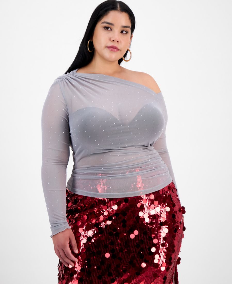 Модный топ большого размера из сетчатой ткани с вышивкой и открытыми плечами, эксклюзивно для Macy's Bar III, Gray
Модный топ большого размера из сетчатой ткани с вышивкой и открытыми плечами, эксклюзивно для Macy's Bar III, Gray