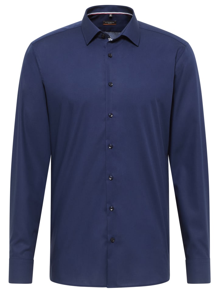 Рубашка приталенного кроя темно-синего цвета Eterna
Рубашка приталенного кроя темно-синего цвета Eterna