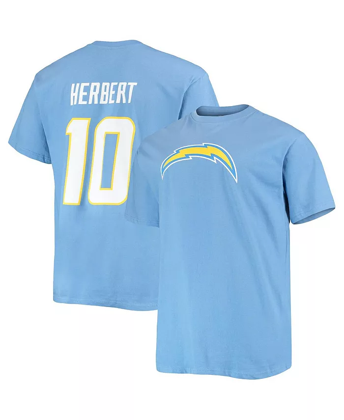 Мужская футболка Los Angeles Chargers с именем и номером игрока Justin Herbert в цвете Powder Blue, размеры Big and Tall Fanatics
Мужская футболка Los Angeles Chargers с именем и номером игрока Justin Herbert в цвете Powder Blue, размеры Big and Tall Fanatics