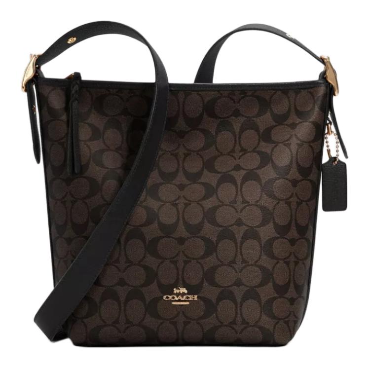 Сумка через плечо Duffle PVC, средний размер, женская, темно-коричневая COACH 
Сумка через плечо Duffle PVC, средний размер, женская, темно-коричневая COACH